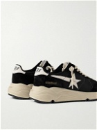 Golden Goose - Running Sole Distressed Leather, Shell and Suede Sneakers - Black