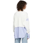 alexanderwang.t Off-White and Blue Bi-Layer Pullover Shirt Sweater