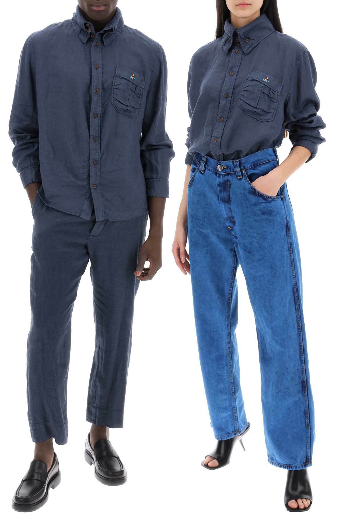 VIVIENNE WESTWOOD "crewe krall linen Blue