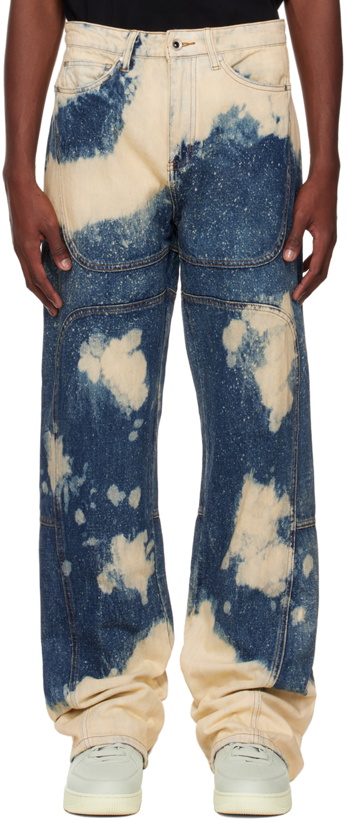 Photo: Who Decides War by MRDR BRVDO Navy Bleached Jeans