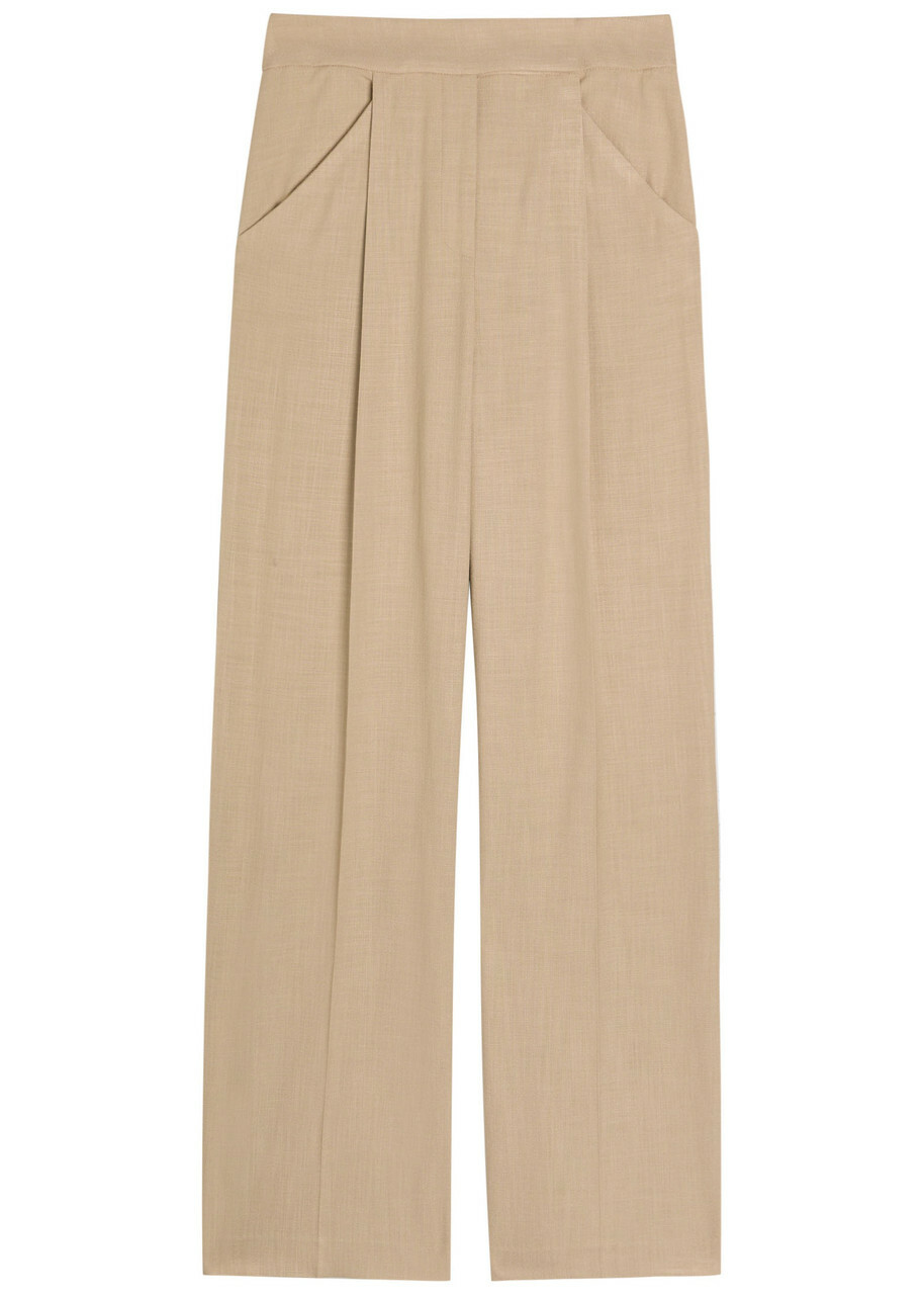 Veronica Beard Marbeau Wide-leg Trousers Khaki