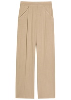 Veronica Beard Marbeau Wide-leg Trousers Khaki