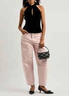 Ganni Twisted Velvet top Black