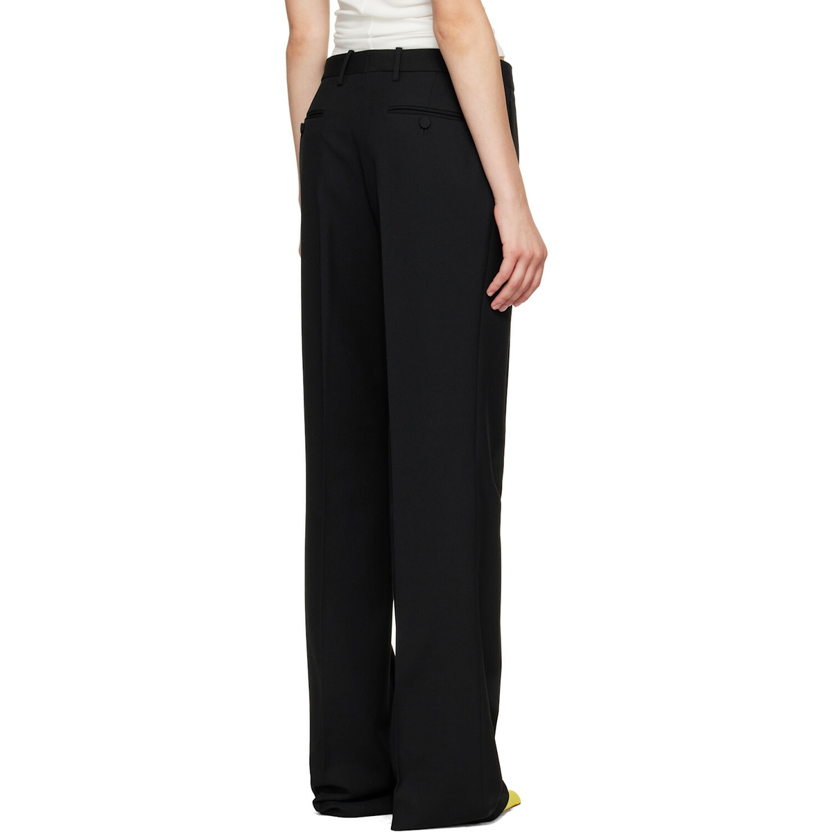 TOM FORD Black Sharp Tailored Straight Boyfriend Trousers