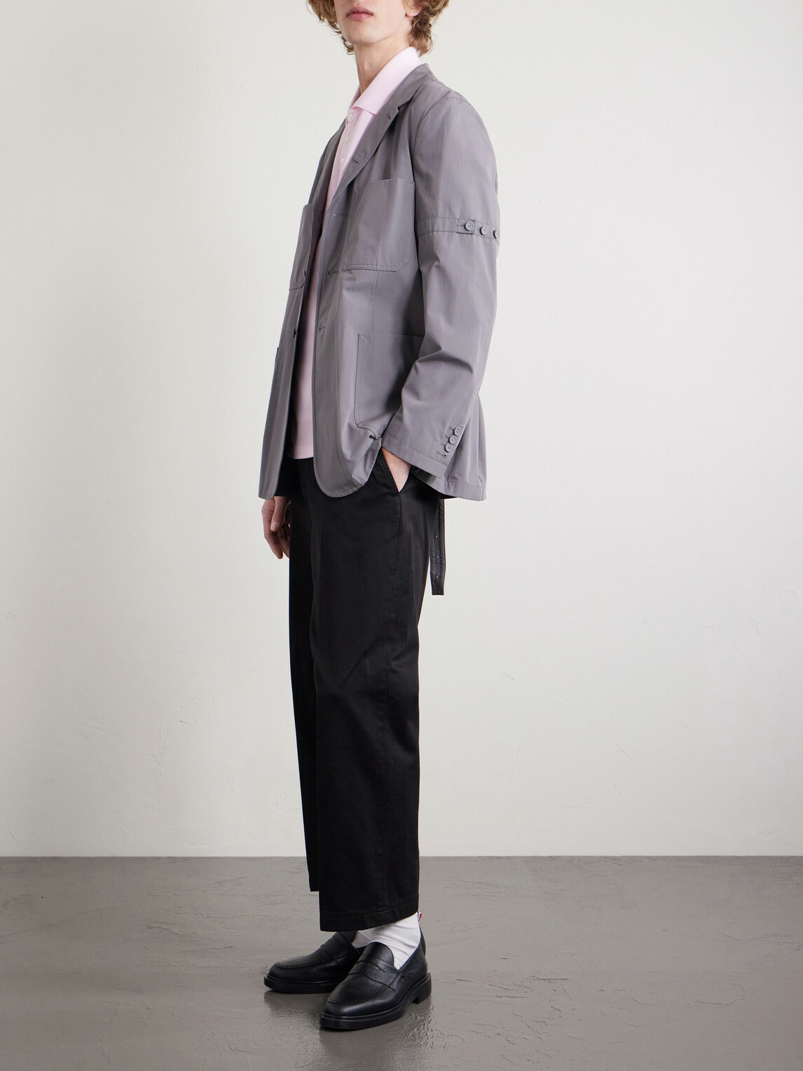 Thom Browne - Belted Cotton Blazer - Gray