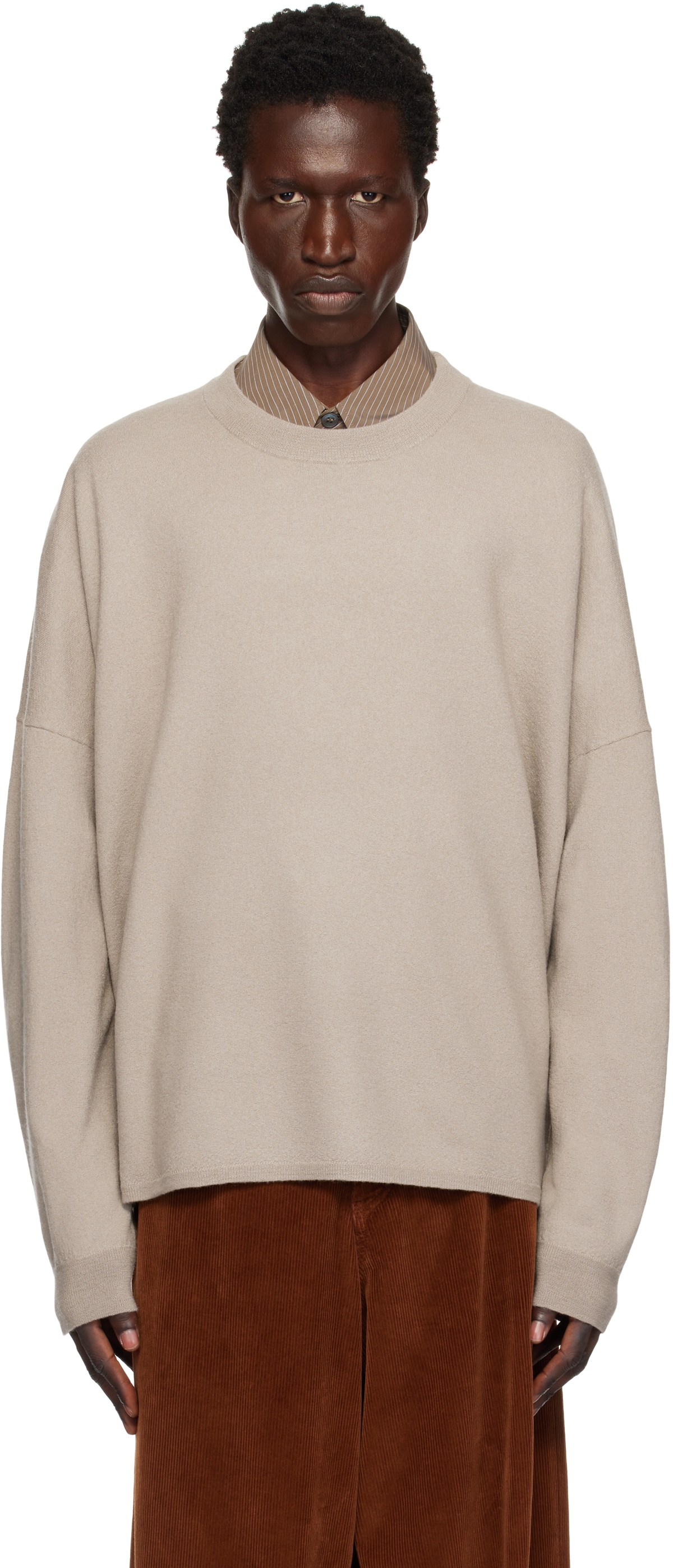 Studio Nicholson Beige Scafell Knit Sweater Studio Nicholson Studio Nicholson Beige Scafell Knit Sweater Studio Nicholson
