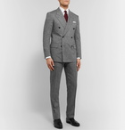 Kingsman - Grey Slim-Fit Double-Breasted Herringbone Wool and Cashmere-Blend Suit Jacket - Gray