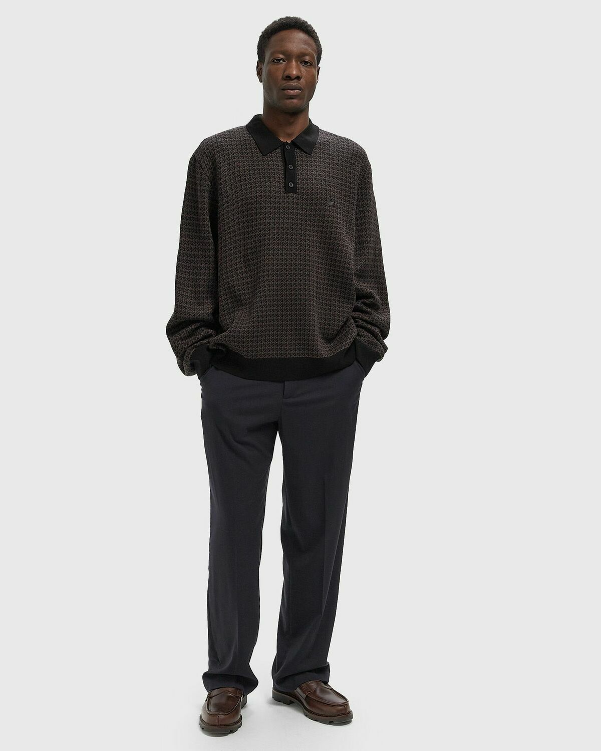 Carhartt WIP L/S Lowis Polo Brown Men