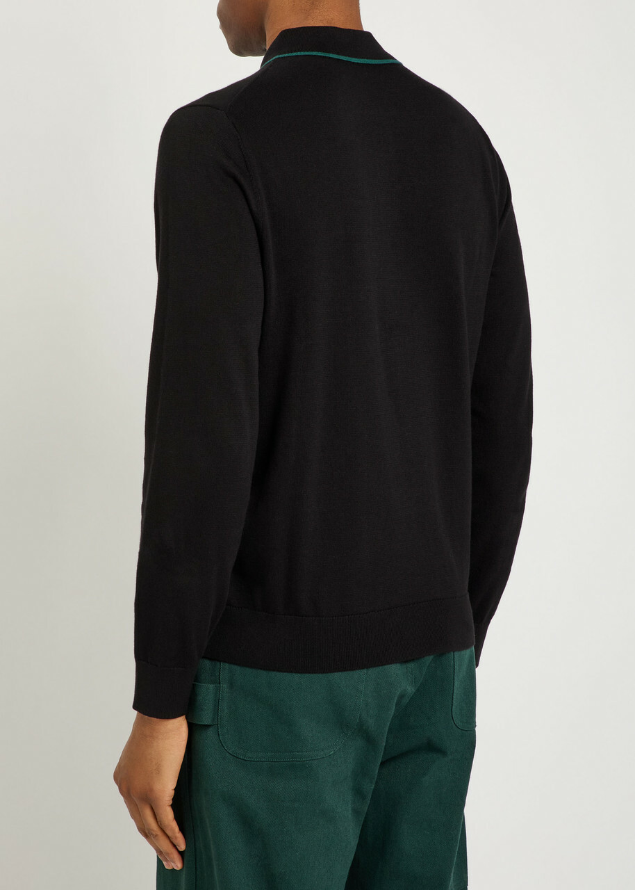 PS Paul Smith Logo-embroidered Cotton Polo Shirt Black