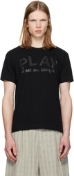 COMME des GARÇONS PLAY Black Logo Text T-shirt