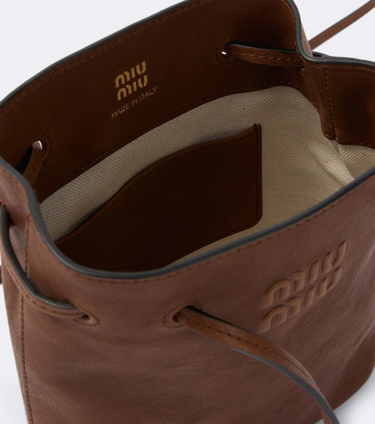 Miu Miu Mini leather bucket bag