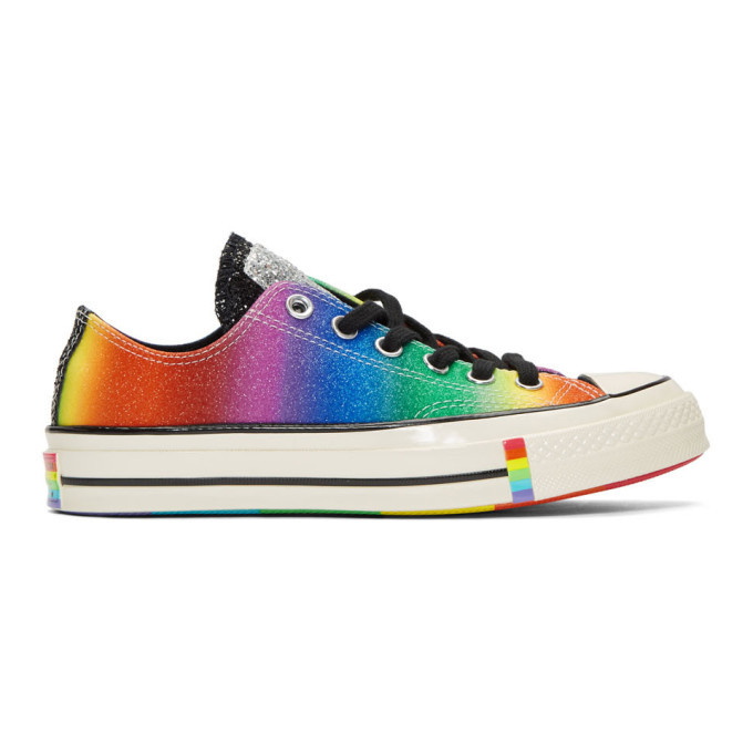 Photo: Converse Black and Multicolor Chuck 70 Pride Low Sneakers