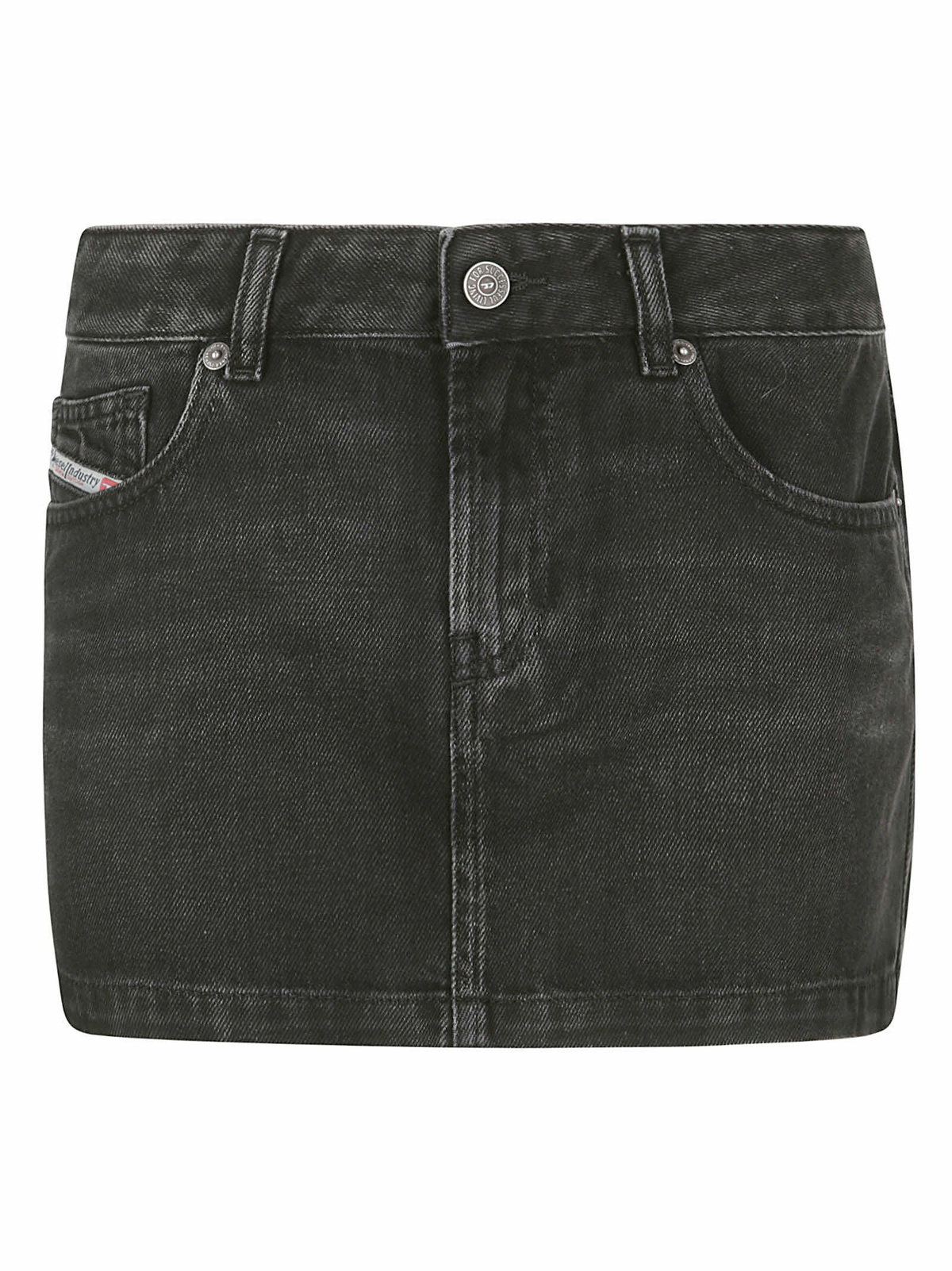 Diesel De-ron Logo Patch Denim Mini Skirt Diesel