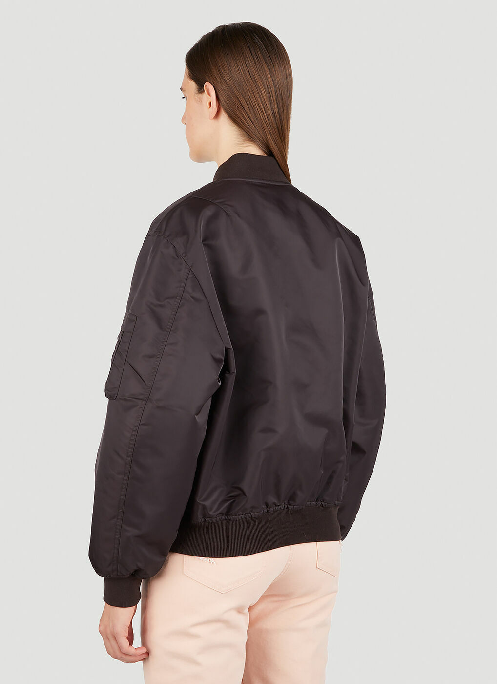 Raf Simons - Logo Patch Bomber Jacket in Brown Raf Simons