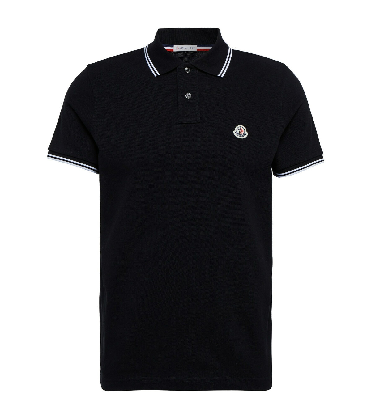 Moncler - Contrast trimmed cotton polo shirt Moncler