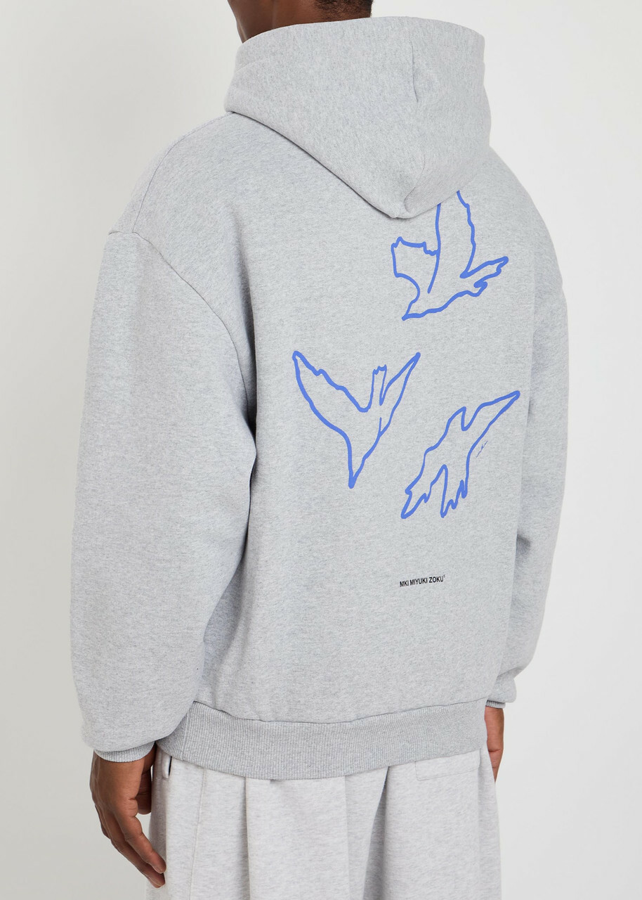 Mki Miyuki Zoku Flight Hooded Cotton-blend Sweatshirt Grey