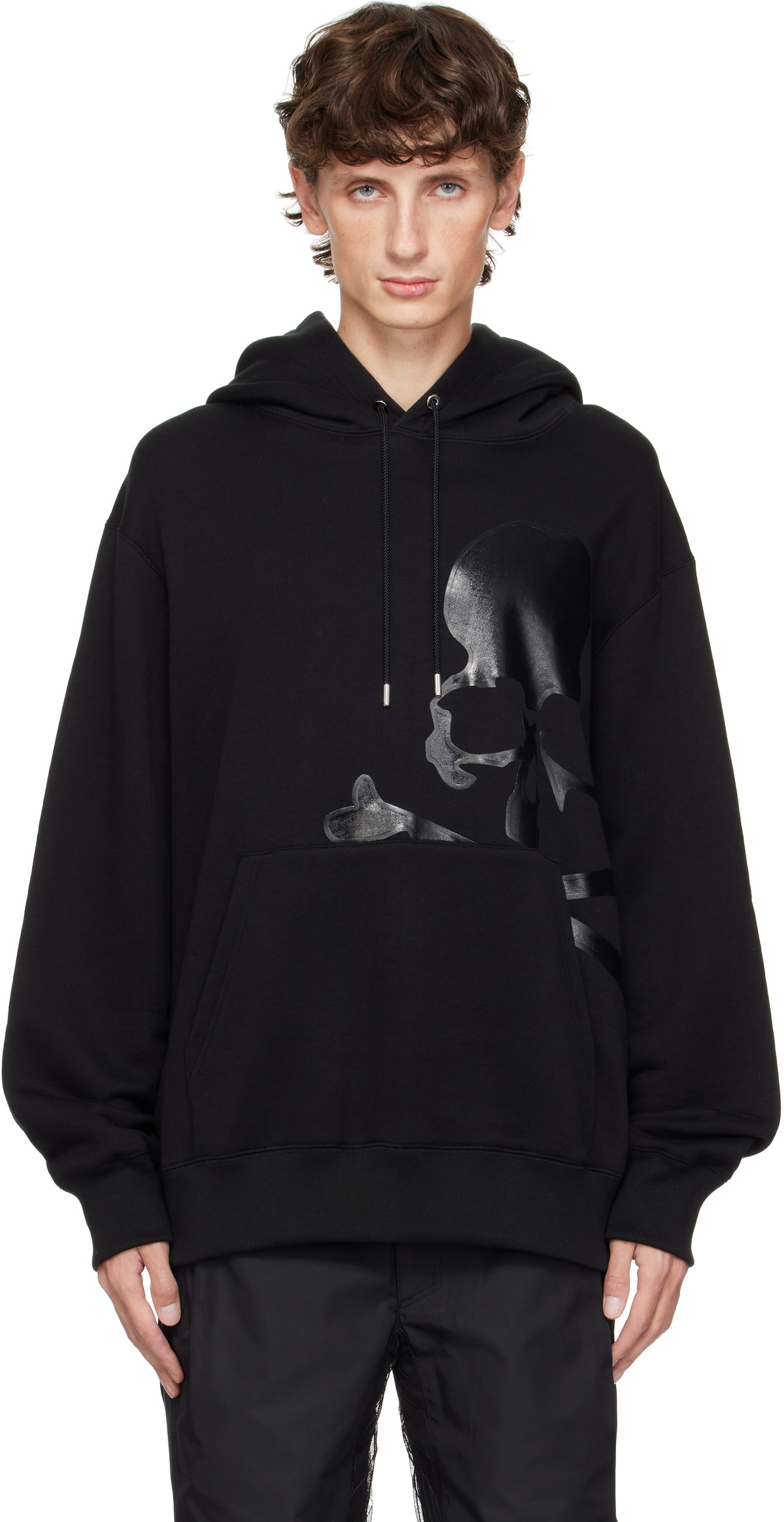 mastermind JAPAN Black Boxy Fit Stitching Hoodie mastermind