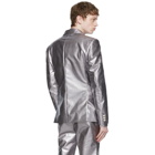 Comme des Garcons Homme Plus Silver Lame Blazer