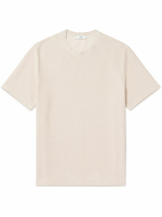 Photo: Mr P. - Textured Cotton T-Shirt - Neutrals