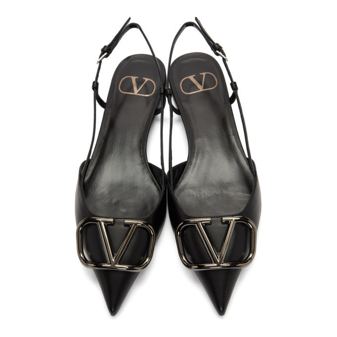 Valentino Black Valentino Garavani VLogo Ballerina Flats Valentino
