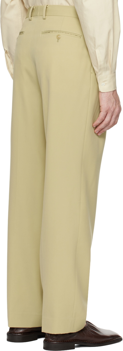 AURALEE Khaki Light Wool Max Gabardine Two-Tuck Trousers Auralee AURALEE Khaki Light Wool Max Gabardine Two-Tuck Trousers Auralee