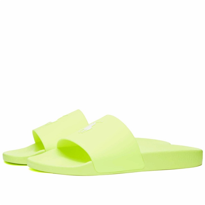 Photo: Polo Ralph Lauren Men's Pony Player Pool Slide in Safety Yellow/White