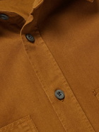 Mr P. - Herringbone Cotton-Twill Shirt - Brown