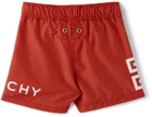 Givenchy Baby Red Logo Swim Shorts