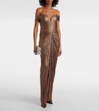 Maria Lucia Hohan Tia draped off-shoulder corset gown