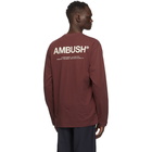 Ambush Burgundy XL Logo Long Sleeve T-Shirt