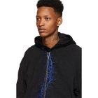 Haider Ackermann SSENSE Exclusive Black and Blue Embroidered Bomber Jacket