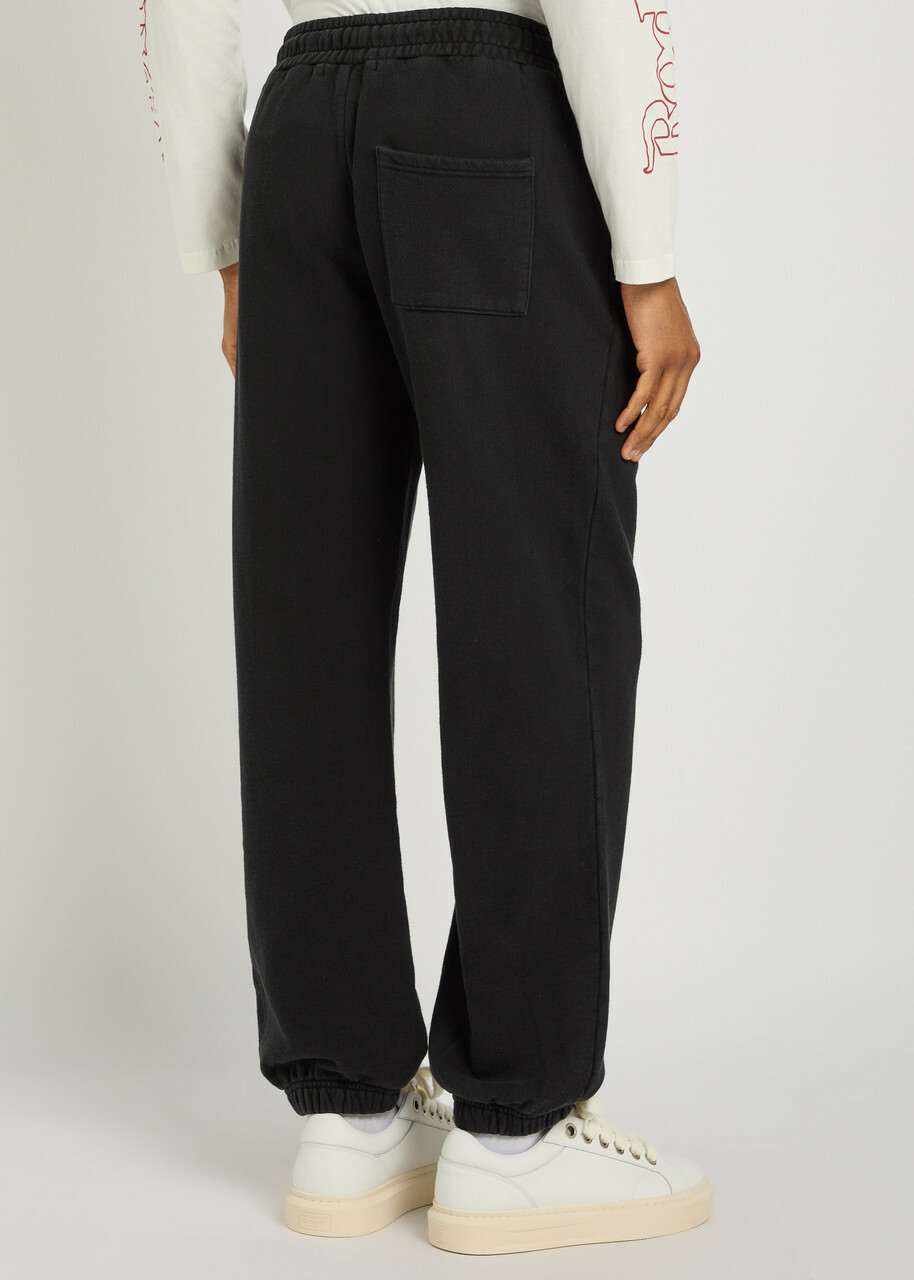 Cole Buxton Embroidered Cotton Sweatpants Black