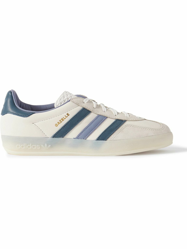 Photo: adidas Originals - Gazelle Indoor Leather and Suede Sneakers - White