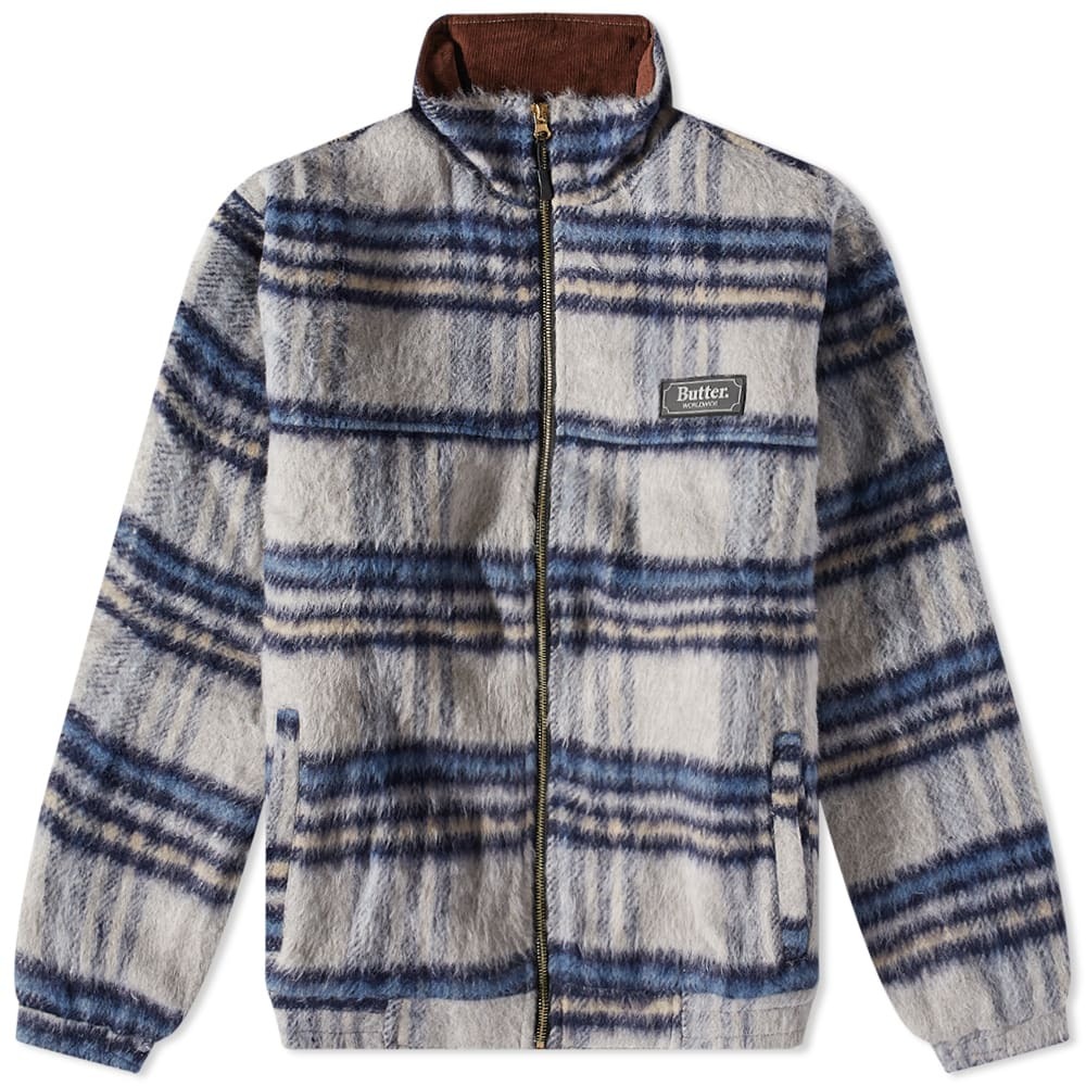 Butter Goods Men's Hairy Plaid Lodge Jacket in Navy Butter Goods