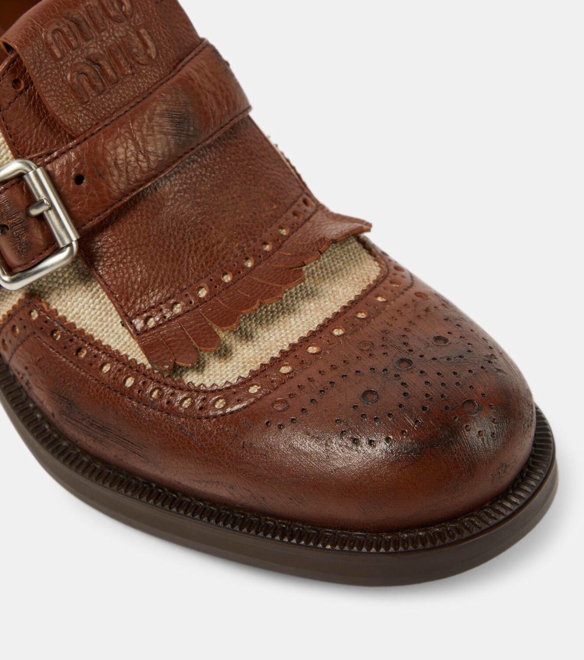 MIU MIU LEATHER CANVAS SNEAKERS size6