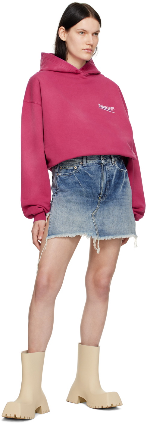 Balenciaga Pink Embroidered Hoodie