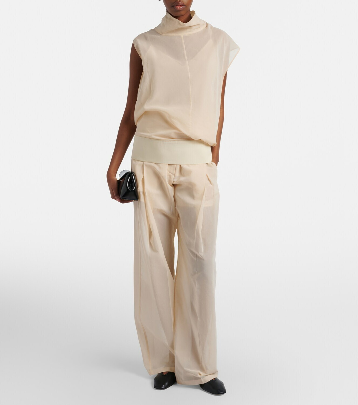 Sportmax Ferito cotton voile wide-leg pants
