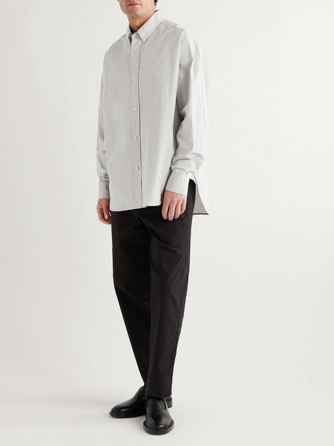 Studio Nicholson - Jude Button-Down Collar Cotton-Poplin Shirt - Gray
