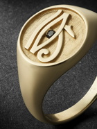 Jacquie Aiche - Eye Of Horus Gold Diamond Signet Ring - Gold