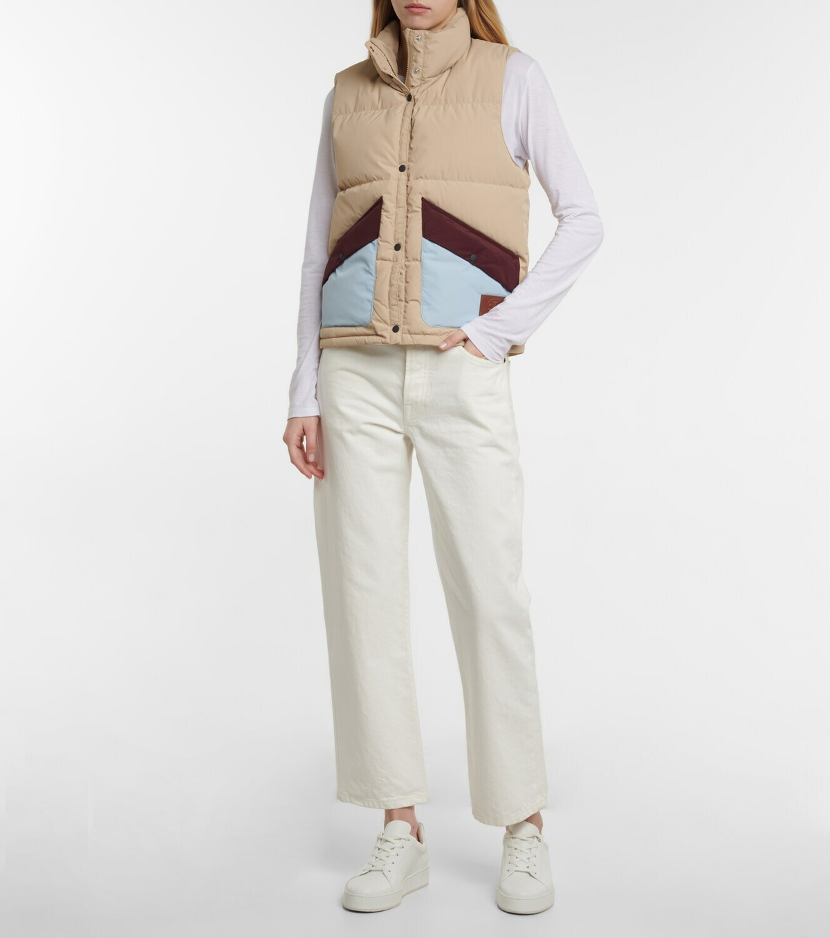 Tory Sport Colorblocked down vest