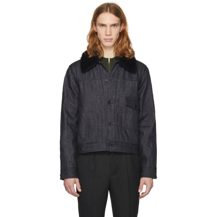 Photo: Rag and Bone Indigo Denim Sherpa Bartack Jacket 