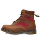Dr. Martens Men's 1460 Padded PNL 8-Eye Boot - Made in England in Brown Dockyard/Oxblood Ventile