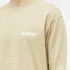 Jacquemus Men's Classic Logo Long Sleeve T-Shirt in Light Khaki