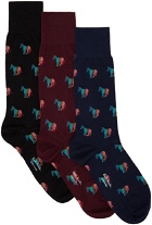 PS by Paul Smith Three-Pack Multicolor Vico Zebra Socks