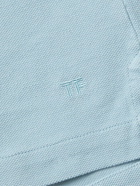 TOM FORD - Garment-Dyed Cotton-Piqué Polo Shirt - Blue