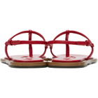 TOTEME Red T-Strap Nappa Sandals