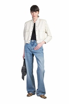 Salvatore Santoro Bomber Jacket In Beige Leather