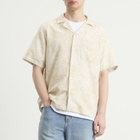 Foret Men's Peer Embroidery Regular Fit Ss Shirt in Off White