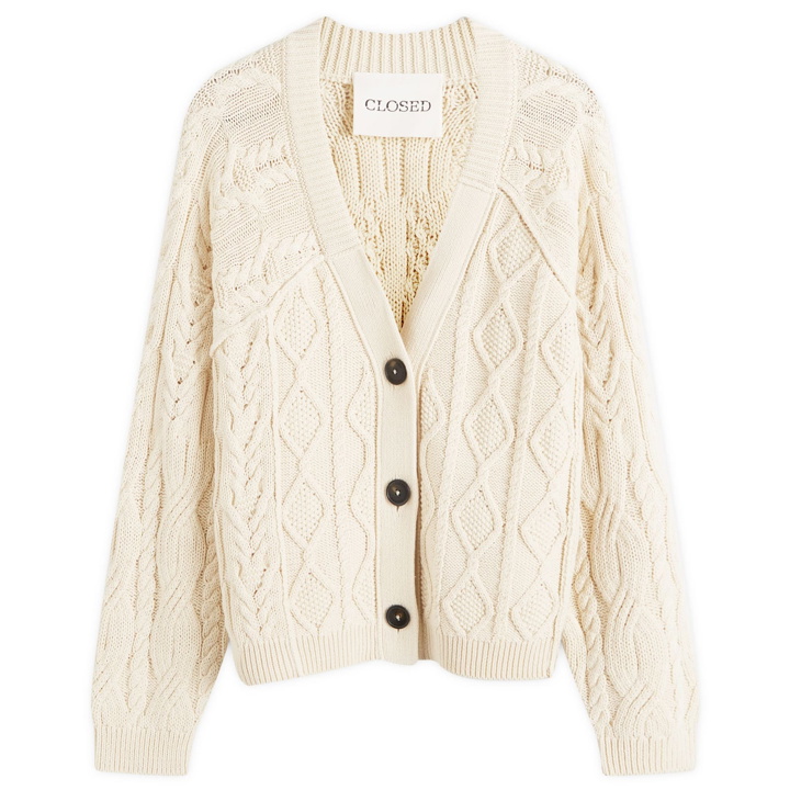 Photo: Closed Women's Cable Knit Cardigan in Neutrals