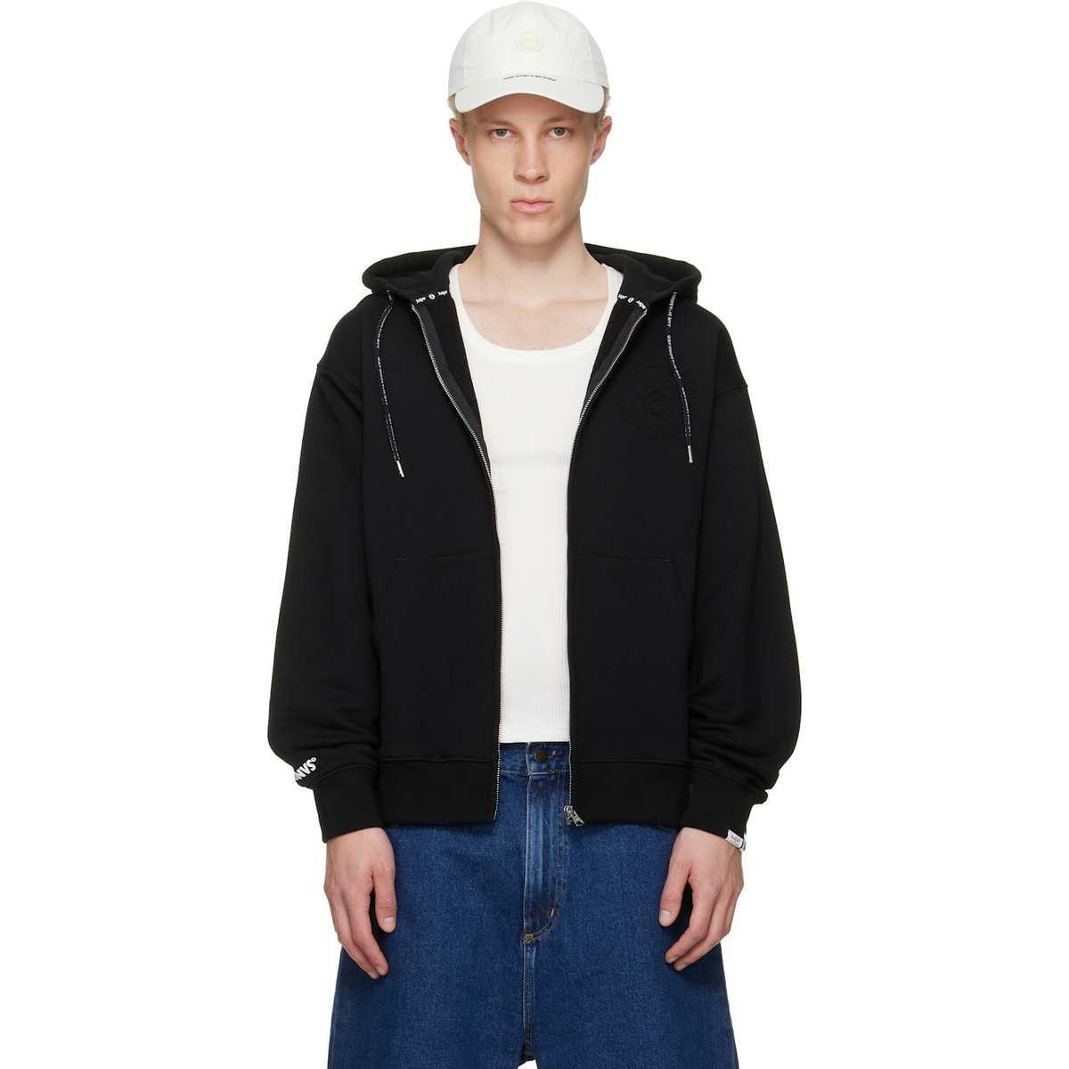 AAPE by A Bathing Ape Black Moonface Zip-Up Hoodie